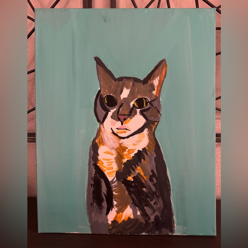 ✨Abstract Cat Canvas 11in X 14in✨